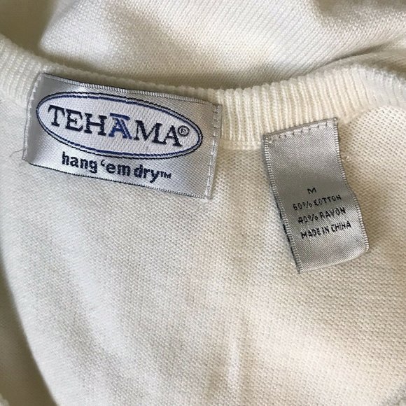 Tehama Women's Sweater Vest ~ Sz M ~ Off White - Picture 3 of 3